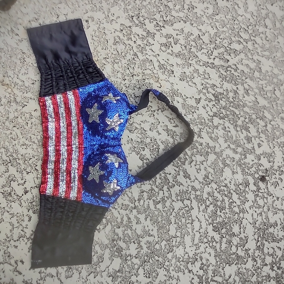 Vintage 80s handmade stripper top Velcro off , USA wonder woman - Picture 13 of 13